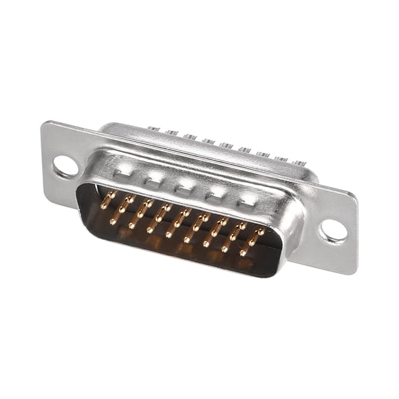 Conector D-sub macho de 26 pines, 3 filas, tipo soldadura, negro, 8 piezas
