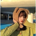 thumbnail image 3 of CoCopeanut 2020 Solid Beanies Wanita Musim Dingin Beruang Lucu Telinga Topi Hangat Windproof Topi Wanita Tambahkan Wol Wanita topi Hadir, 3 of 6
