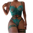 thumbnail image 1 of Conjunto de lencería de malla exquisita para mujer, sujetador, liga y bragas, picardías, ropa de dormir recortada Fridja nalpqowj44287, 1 of 7