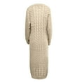 thumbnail image 3 of Xihbxyly Women's Plus Size Dresses, Fashion Womens O-neck Solid Color Hemp Flowers Knitting Long Sleeves Dress, Women's Casual Autumn And Winter, 3 of 4