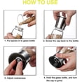 thumbnail image 4 of Juego de 2 molinillos de pimienta y sal, molinillo de especias con tapa de acero inoxidable cepillado, cuchillas de cerámica, grosor ajustable y cuerpo de vidrio alto recargable, 4 of 5