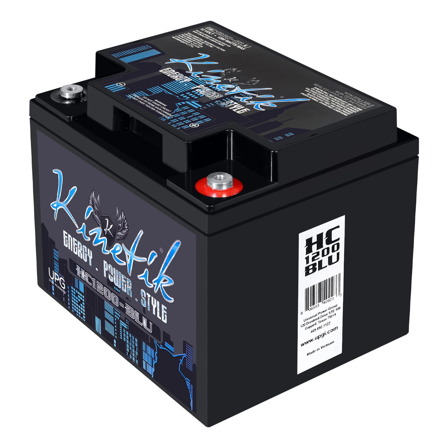HC1200-BLU 1200 Watt Power Cell Audio Battery To Power Car Stereo System