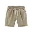 thumbnail image 3 of Women Elastic Waist Bermuda Shorts Plus Size Short Trouser Pocket Cropped Sport, 3 of 3