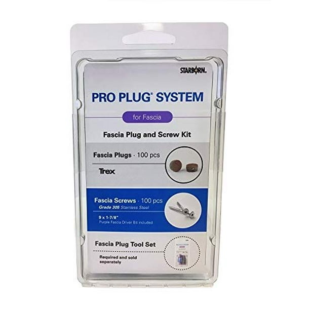 Pro Plug System for Fascia Plug & Screw Kit Trex Wood Grain White