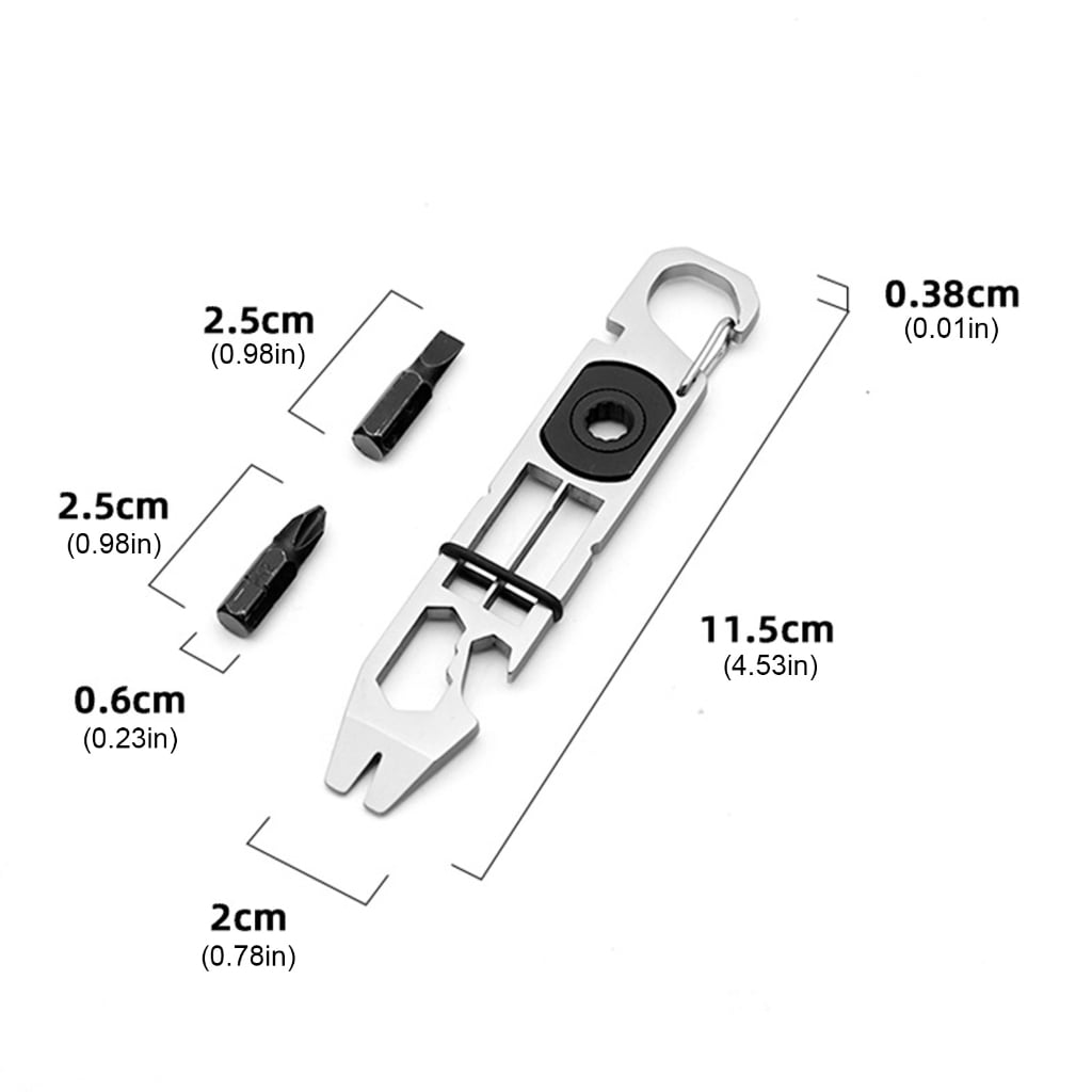 Multitool Alloy Keychain, Multifunctional Buckle Keychain Multipurpose Bottle Opener Holder Clip for Camping Hiking