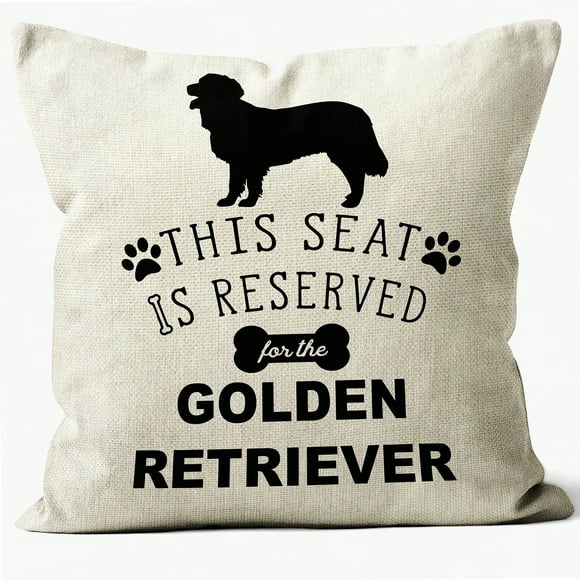 Golden Paws Pillow Covers - 18x18 Dog Lover Gifts - Retriever Decor - Reserved for The Dog Pillow Cover - Lovers Gift - Golden Retriever Theme