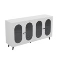 thumbnail image 6 of Cterwk Modern Accent Sideboard Cabinet with Acrylic Doors, Storage Cupboard Console Table for Kitchen Dining Living Room Hallway Office, White, 6 of 8