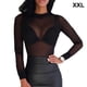 thumbnail image 5 of Sonducket Camiseta básica de mujer Sexy de manga larga transparente para mujer camiseta cuello lavable Tops para primavera negro S Type6 NO6 Sonducket AP008921-05, 5 of 6