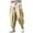 Khaki, variant on ohmzyzo Mens Hip Hop Harem Pants Fashion Solid Color Oversized Tapered Pants Casual Comfy Elastic Drawstring Baggy Trouser Army Green Army Green