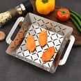 thumbnail image 2 of Bgsha Plateau de Cuisson en Acier Inoxydable BBQ Barbecue Plaque Anti-Fuite Panier Filet Outils Barbecue, 2 of 6