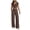 Brown-pcpe, variant on Vdoaml Ladies Tracksuit 2 Piece Outfit Womens Short Sleeve Crop Top Pants Set Women Casual Loungewear Matching Sets XL Red