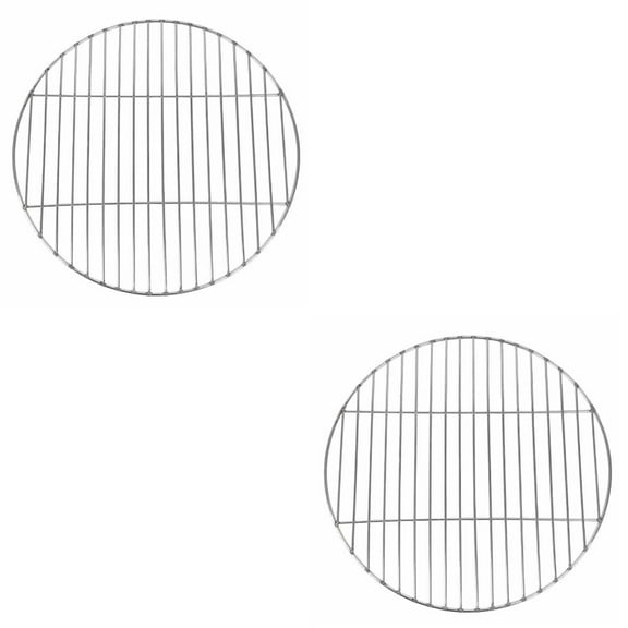 2Pcs Fire Pit Cooking Grill Grate , Campfire BBQ Grill with Portable Handle & Support Wire, Heavy Duty Stainless Steel Round Campfire BBQ Grill for Outdoor Picnic Party & Gathering