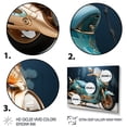 thumbnail image 3 of Designart "Custom Cruiser Turquoise Gold Scooter I" Transportation Floater Framed Canvas Wall Art, 3 of 7