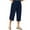 Navy, variant on biudgviw Womens Capri Pants Wide Leg Cropped Pants with Pockets Elastic Waisted Linen Pants Summer Lounge Plus Size Capris