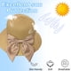 thumbnail image 4 of Sombrero de ala grande para mujer, de 56 a 58 cm de circunferencia, para verano, playa, sol, paja con lazo, 4 of 5