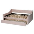thumbnail image 6 of Baxton Studio Raphael Contemporary Upholstered with Trundle Daybed, Full, Pink, 6 of 12