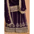 thumbnail image 4 of Custom Made Heavy Georgette Woman Kurti Sharara for wedding, Bollywood Designer Suit Set, 4 of 5