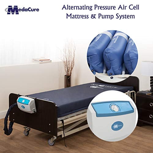 Alternating Pressure Air Mattress with Pump for Hospital Beds Low Air Loss, Quilted Nylon