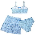 thumbnail image 6 of SGMVNU Girls 3 Piece Swimsuits Cute Bathing Suit Triangle Bikini Set with Beach Cover up Skirt Teen Kids Swimwear for Age 11 Years Kids, Sky Blue-E, 6 of 6