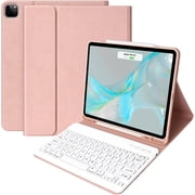 for iPad Air 13 inch Case with Keyboard (M4/M3/M2 2026/2025/2024) Folio Magnetic Detachable Stand Cover 2024/2025 Pro 12.9 6th/5thGen Smart Wake/Up Pink
