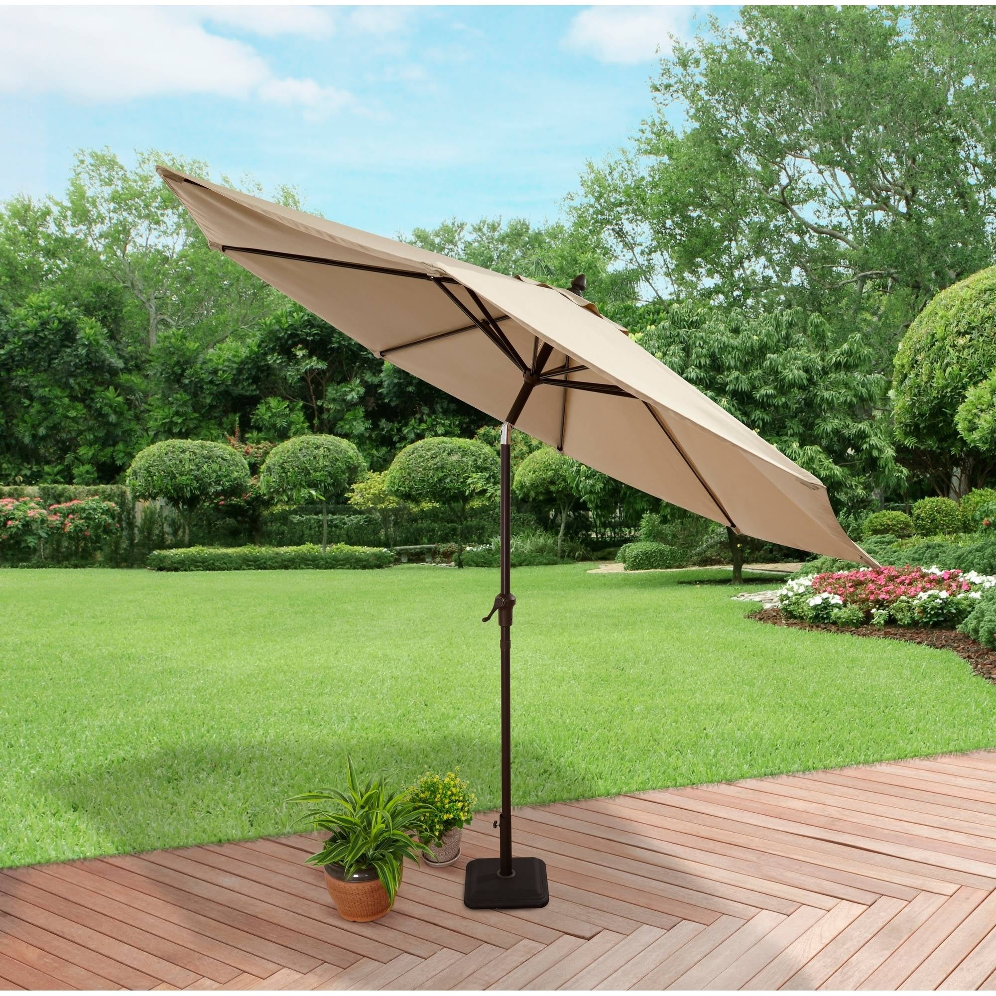 Better Homes And Gardens Aluminum Umbrella With Taupe Solution Dye Polyester Fabric 9 274 32 Cm Walmart Com Walmart Com