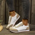 thumbnail image 4 of Rokment White Running Walking Shoes for Women 2026 Spring Fall Comfortable Leather Suede Patchwork Zip up Memory Foam Skate Fashion Sneakers Casual Tennis Flat Khaki Size 8, 4 of 6