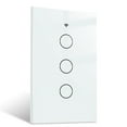 thumbnail image 3 of Ruiboury Tuya Interrupteur Lumineux Intelligent Horaire Application Téléphone Télécommande Interrupteurs Chambre Panneau en Verre Trempé Maison Fournitures Intelligentes US Blanc 3-gang, 3 of 6