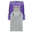 thumbnail image 3 of Kingston DataTraveler microDuo 3C USB Flash Drive - 128 GB - USB 3.2 (Gen 1) Type C, USB 3.2 (Gen 1) Type A - 200 MB/s Read Speed - Purple - 5 Year Warranty, 3 of 6
