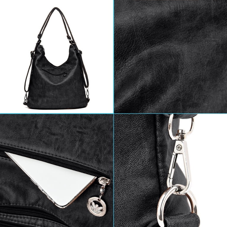 Faux Leather Convertible Backpack & Tote Crossbody Bag Amazon.com: ECOSUSI Tote Bag Convertible Backpack Purse for  main image 4