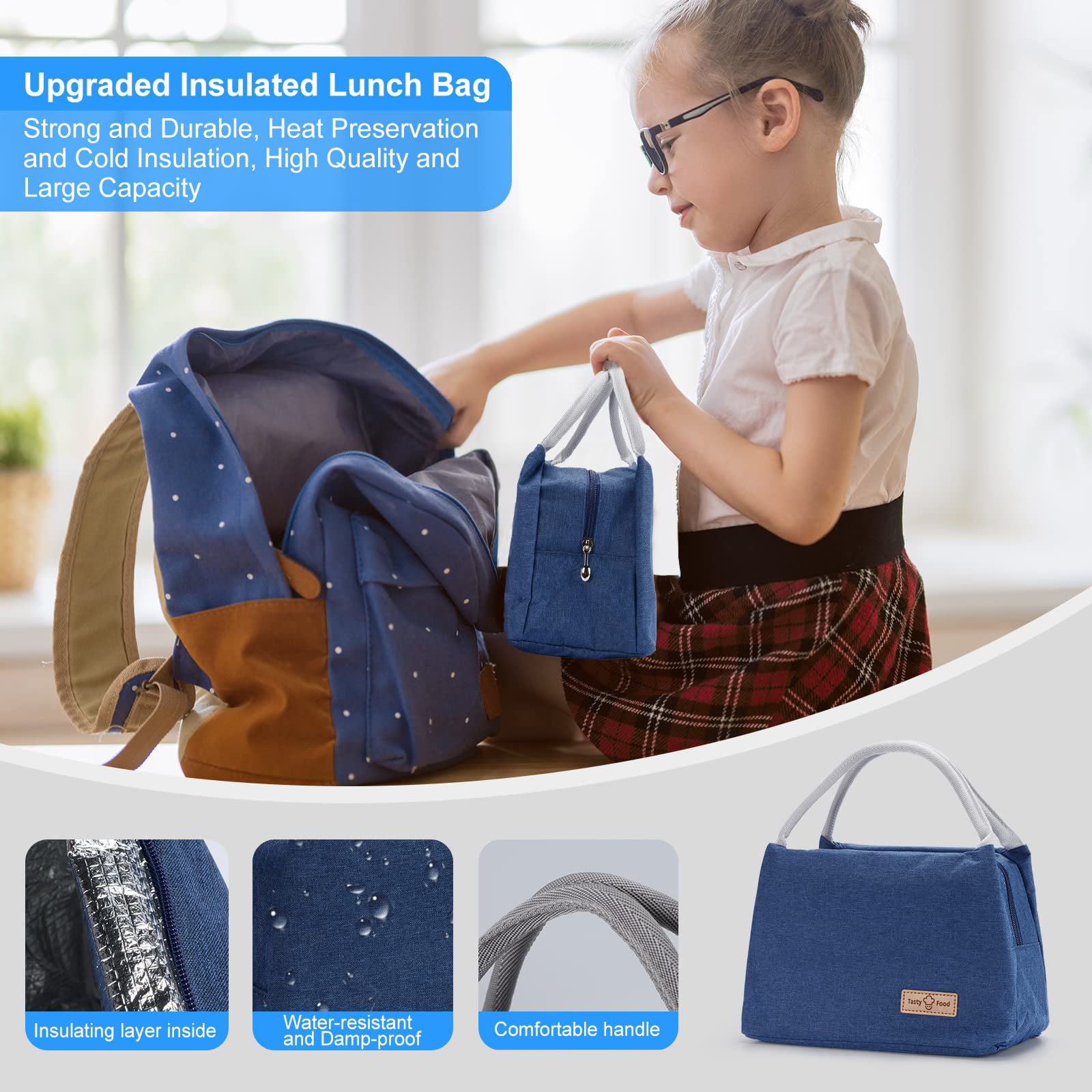 Baby Products Online - Adult Lunch Box, Leak-Resistant Lunch Bag Insulated  for Kids Picnic Beach for Office Work, Waterproof Portable Lunch Box with  Mesh Side Pockets for Men / Female - Kideno