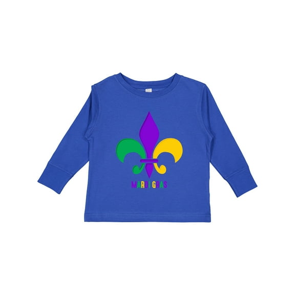 Inktastic Mardi Gras Fleur De Lis Girls Long Sleeve Toddler T-Shirt