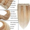 thumbnail image 3 of SEGO Blonde Clip in Human Hair Extensions Balayage One Piece Soft Straight 3/4 Full Head Hair Pieces for Women, 3 of 12