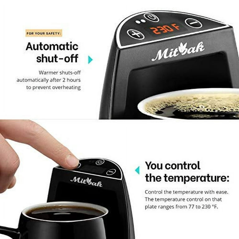 Mitbak Innovative Coffee Mug Warmer with A 16-Ounce Ceramic Coffee Mug & Lid | This Mug Warmer for Desk Will Keep Coffee, Tea, Hot Chocolate