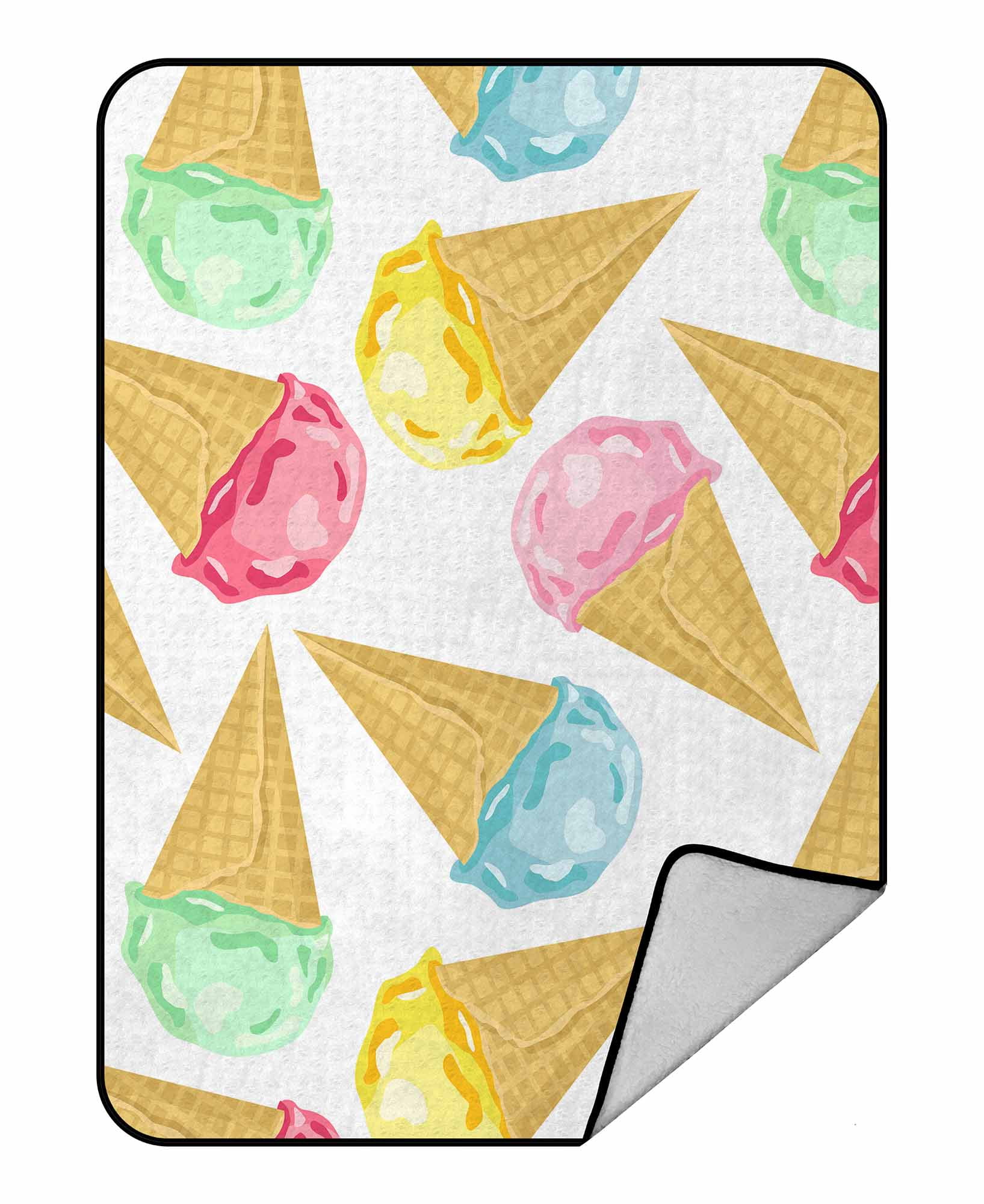 PKQWTM Ice Cream Blanket Crystal Velvet Throw Bed Blanket 58x80 inches