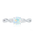 thumbnail image 5 of Rosec Jewels Real Ethiopian Opal Ring with Diamond for Women, Braided Ring (AAA Grade), 14K White Gold, US 6.00, 5 of 10