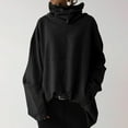 thumbnail image 2 of Hfyihgf Cowl Neck Sweatshirts for Women Plus Size Tops Long Sleeve Tunic Blouse Casual Oversized Solid Color Pullover Hoodies(Black,3XL), 2 of 5