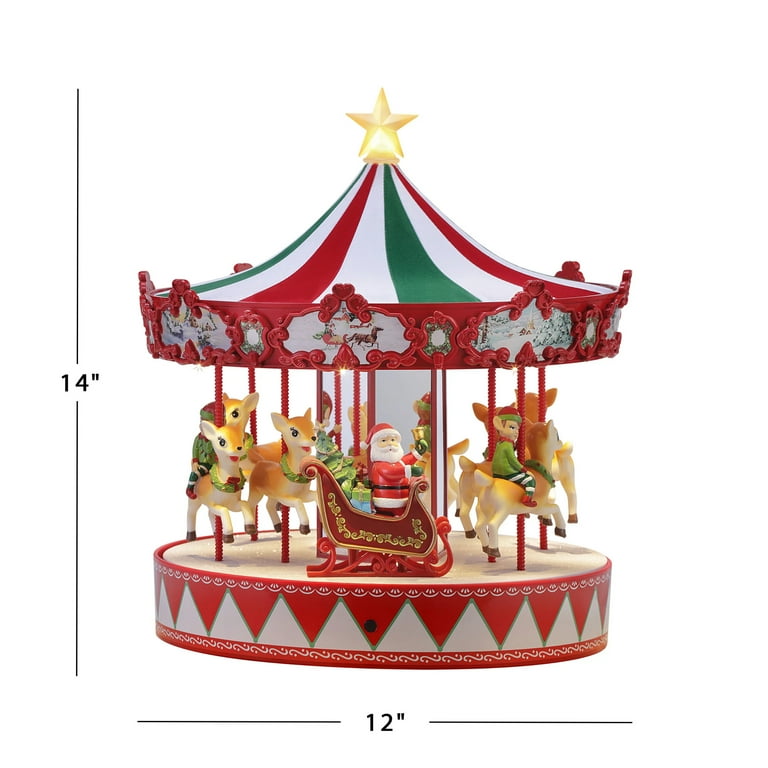 Mr.Christmas メリーゴーランド Mr. Christmas 14 in. Animated Vintage Carousel - Walmart.com