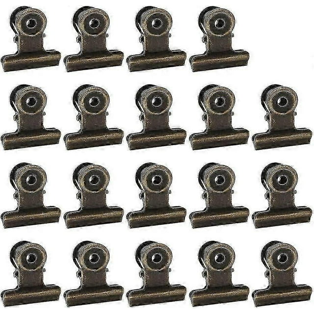 100pcs Metal Hinge Clip, Small Bronze Bulldog Clip with Hole for Photo, Bag Tag, Store, Office, Paper and Price Tag (0.87"/22mm)