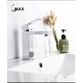 thumbnail image 1 of Single Hole Bathroom Faucet Elegance Square Design Chrome Finish, 1 of 2