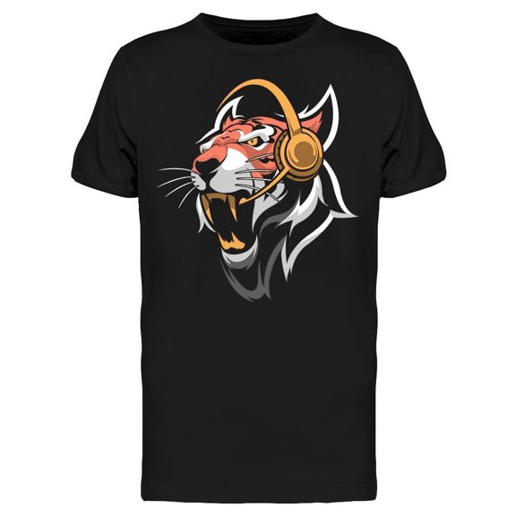 Tiger Headphones Icon Gamer Tee Men's -Image by Shutterstock