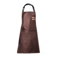 thumbnail image 1 of Delantal impermeable Gloria unisex resistente al aceite con bolsillo grande marrón, 1 of 9
