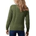 thumbnail image 2 of Aran Irish Cardigan Sweater for Women Made in Ireland Supersoft Merino Wool Lumber Jacket, 2 of 5