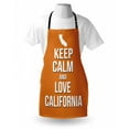 thumbnail image 4 of Keep Calm Apron, Love California Words with Map on Orange Backdrop Tourism Theme American State, Unisex Kitchen Bib with Adjustable Neck for Cooking Gardening, Adult Size, Orange White, by Ambesonne, 4 of 4