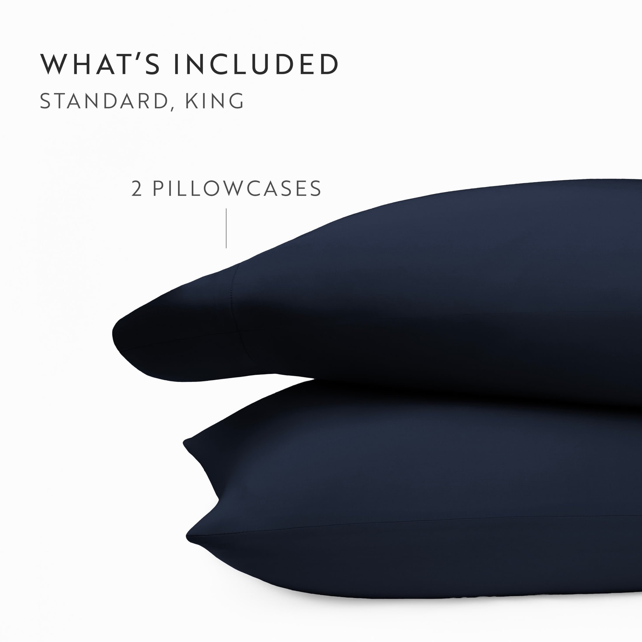 Noble Linens 2 Piece Rayon From Bamboo Pillowcase Set, Navy, Standard/Queen