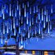 thumbnail image 2 of Juego de 1/2/4 luces de cadena de lluvia de meteoritos, 8 tubos, cascada, gotas de lluvia, carámbanos, guirnalda navideña para decoración de fiestas navideñas, 2 of 5