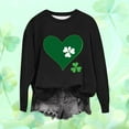 thumbnail image 2 of St. Patricks Day Shirts for Women Cute Love Heart Print Tops Long Sleeve Casual Pullover Shirts Shamrock Crewneck Sweatshirt, 2 of 4