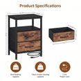 thumbnail image 5 of LIFERECORD Night Stand with 2 Fabric Drawers, Nightstand with Charging Station, End Tables with Storage Shelf for Small Spaces, Bedside Table Side Tables for Bedroom, Black & Brown, 5 of 7