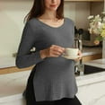 thumbnail image 6 of YanHong Nursing Tops Plus Size Long Sleeve Ladies Fashion Solid Color Long Sleeve Pregnant Woman Casual Clothe Top Gray S, 6 of 9