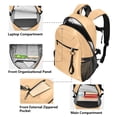 thumbnail image 5 of JIALIOU 14" Laptop Backpack Waterproof Airline Approved Stylish Casual Daypack for Travel Business College Work, Pale Orange, 5 of 8