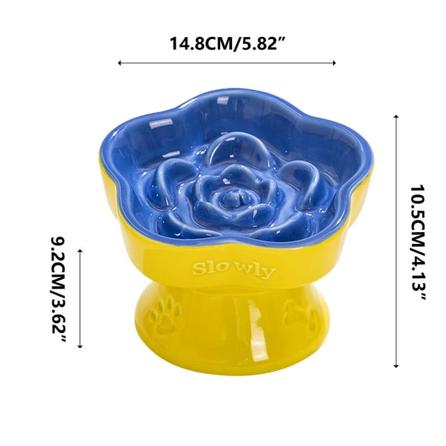 Elevated Dog Bowls,Slow Feeder Dog Slow Feeder Cats Ceramic Cats Bowl Gulping Bowl for Cats and Small Dogs Easy to Clean Reduces Swallowing and Overeating Slow Feeder Dog Bowls